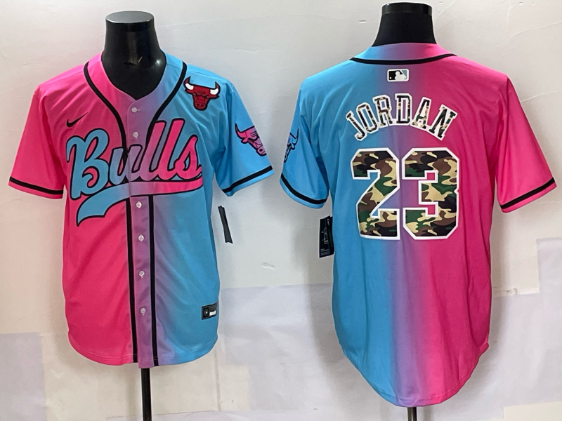 Men Chicago Bulls Nike #23 Jordan Blue pink NBA 2025 Jersey style 008